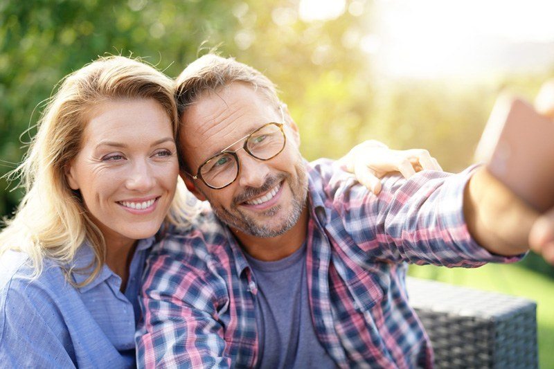 couple smiling